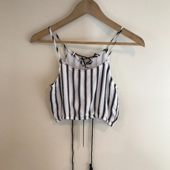 NWT HOUSE OF HARLOW 1960 SEAR STRIPE CROP TOP boho - Picture 5 of 6
